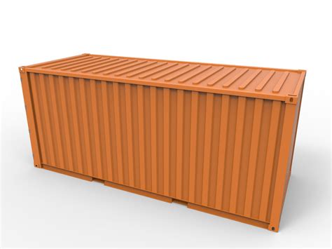 20ft Shipping Container 3d Cad Model Library Grabcad