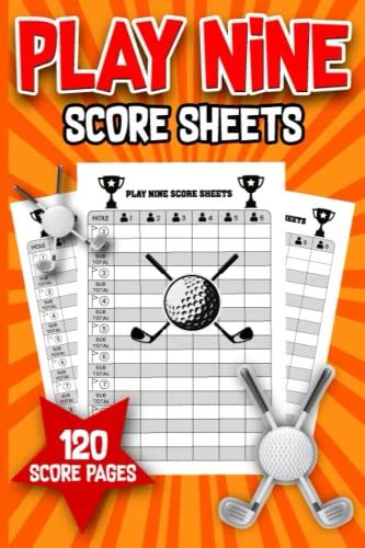 Play Nine Score Sheets 120 Score Pads For The Play Nine Card Game Of
