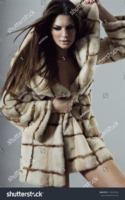 Image Beautiful Woman Fur Coat Stock Photo 122653324 Shutterstock