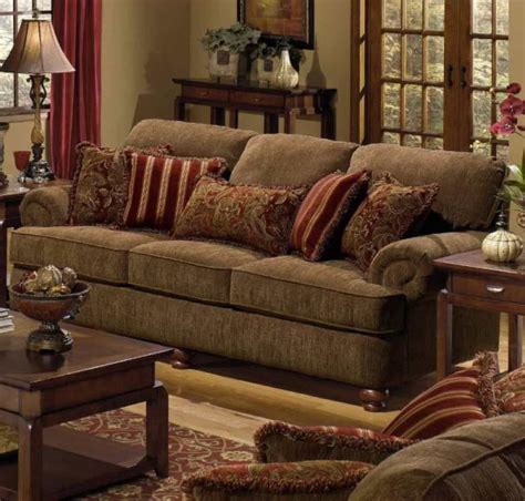Soft And Comfortable Chenille Sofas Brown Living Room Living Room