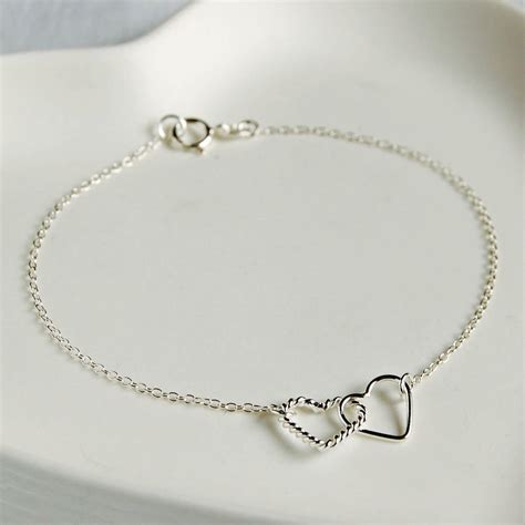Sterling Silver Interlocking Hearts Bracelet By The Carriage Trade