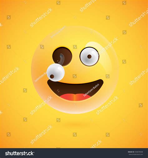 Yellow Realistic Emoticon Smiley Face Vector Vector có sẵn miễn phí