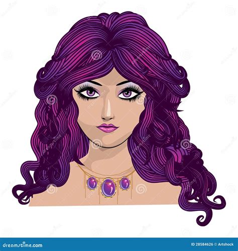 Girl With Purple Hair Stock Vector Illustration Of Color 28584626