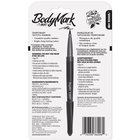 Buy Bic Bodymark Temporary Tattoo Marker Old School Assorted Colors
