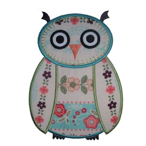 Machine Embroidery Owl Applique Embroidery