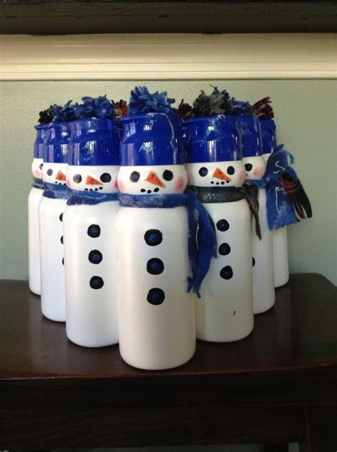 Snowman Bowling Pins Made From Creamer Bottles A Fun Game For The