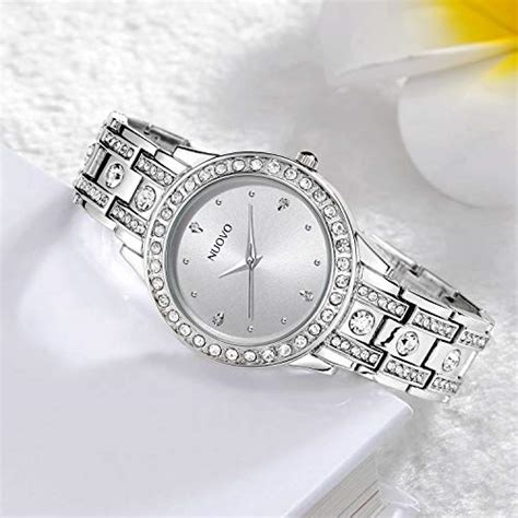 Nuovo Women Quartz Watches Diamond With Silver Stainless Steel Bracelet