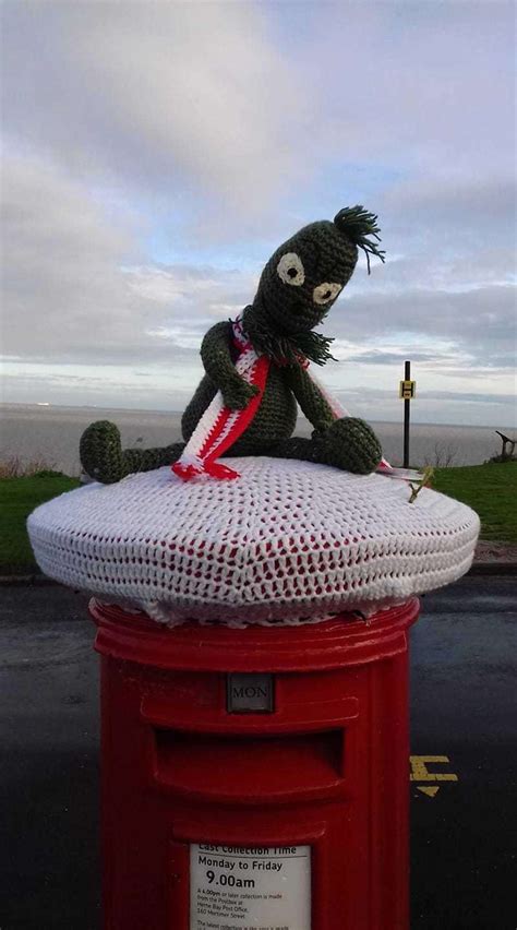 Kent christmas' 2020 prophetic word. Herne Bay post boxes decorated with Christmas knitting