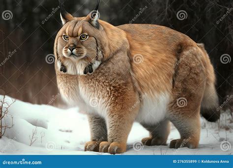 Very Fat Lynx Created With Generative Ai Technology Stock Illustration