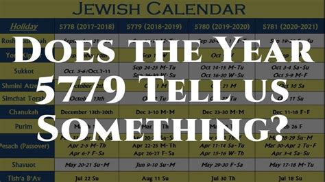Jewish Calendar Year 5779 Month Calendar Printable