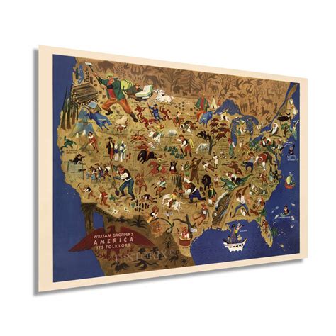 Buy Historix Vintage 1946 Of America And Its Folklore 24x36 Inch