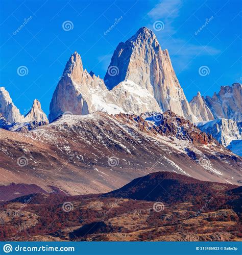 Fitz Roy Mountain Patagonia Stock Image Image Of Andes Chalten