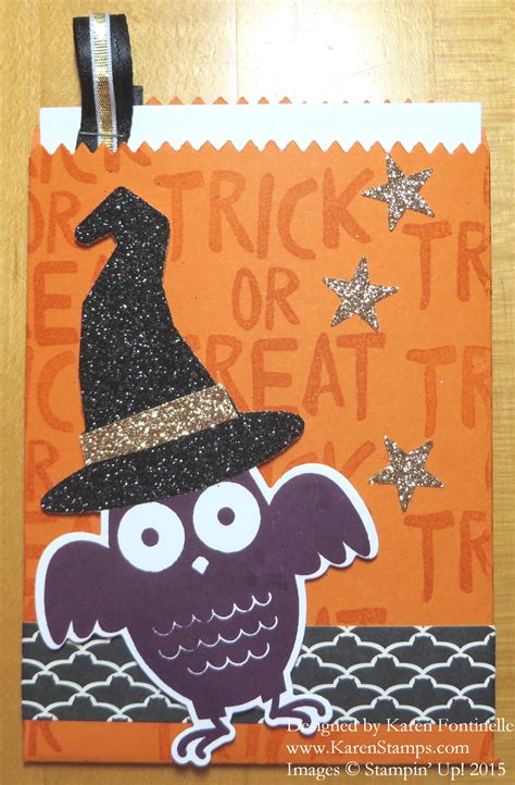 Howl O Ween Treat Mini Treat Bag Halloween Card Stamping With Karen