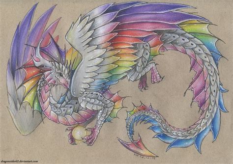 Rainbow Dragon By Dragonrider02 Art Dragon Rainbow