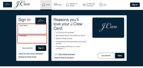 Cardmembers will also receive exclusive invitations to private events as well as early access to select items. J crew credit card payment - Credit card