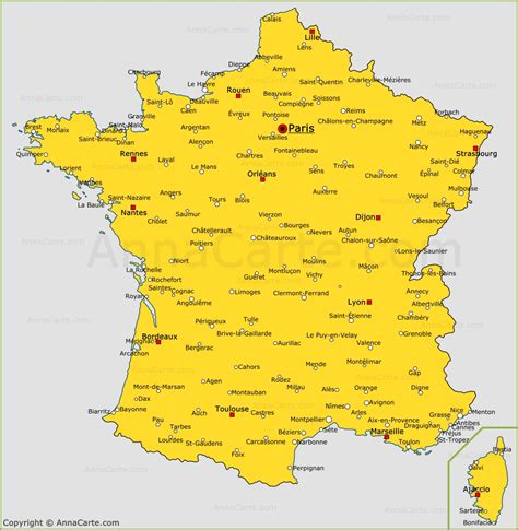 Noms des habitants des principales villes de france. Carte des villes de France | Villes de France sur la carte - AnnaCarte.com