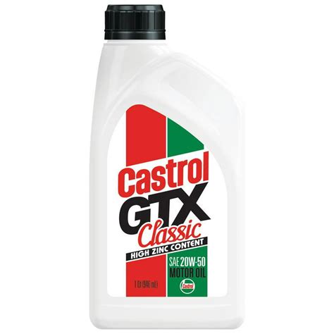 Castrol Gtx Classic 20w 50 Conventional Motor Oil 1 Quart Walmart