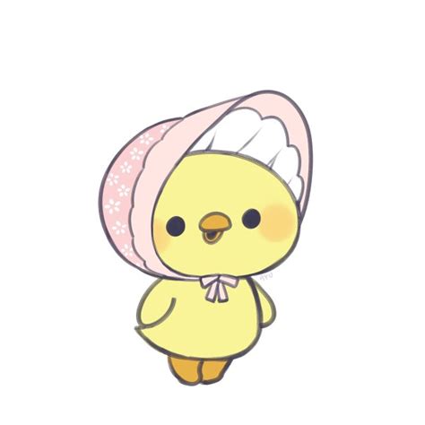 Safebooru Ayu Mog Bird Blush Bonnet Chick Full Body Looking At