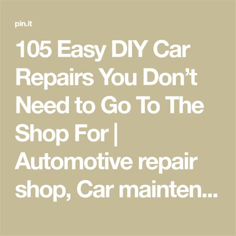 105 Easy Diy Car Repairs You Dont Need To Go To The Shop For