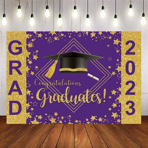 Avezano 8x6ft Purple Graduation Backdrop 2023 Purple And