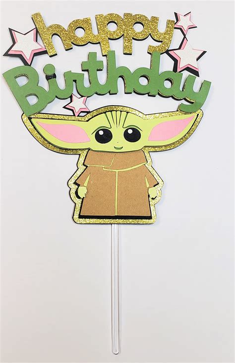 Buy FADA Baby Yoda Happy Birthday Cake Topper Cake Decoration Sign