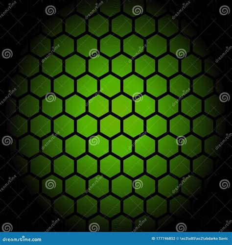 Green Hexagon Honeycomb Pattern Design Stock Vector Illustration Of