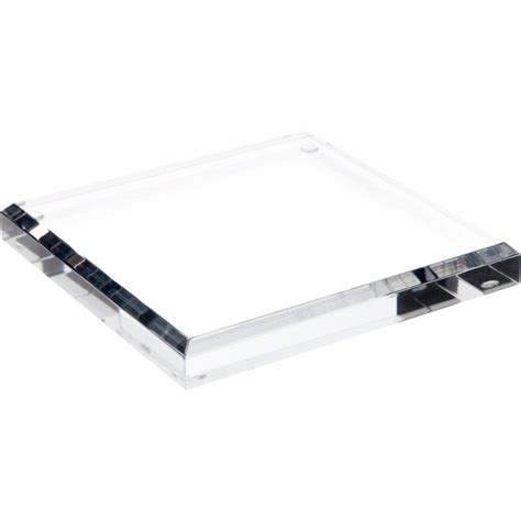 Plymor Clear Acrylic Square Beveled Display Base 6 W X 6 D X 075 H
