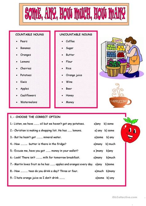 Some Any How Much Many English Grammar English Grammar Exercises