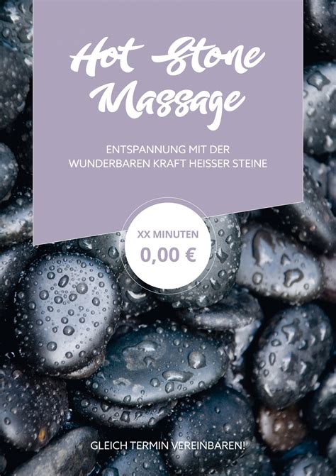 Plakat Hot Stone Massage 3 Angebot Din A1 Massage Wellness