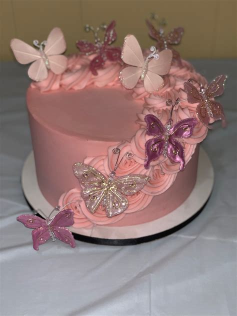 Pretty In Pink With Butterflies Cake
