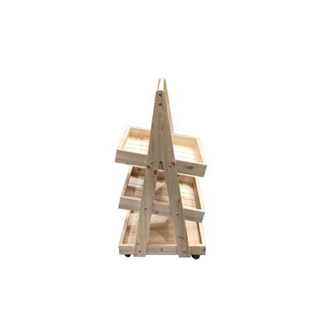 Mobile Natural 3 Tier Slanted Wooden A Frame Display Stand