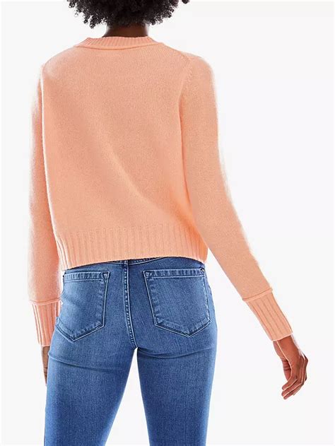 Pure Collection Cashmere Lofty Cropped Sweater Peach At John Lewis
