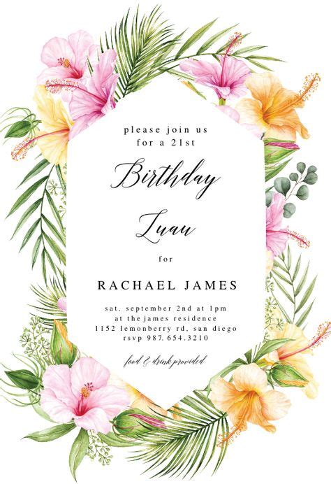 10 Tropical Invitation Ideas Tropical Invitations Birthday