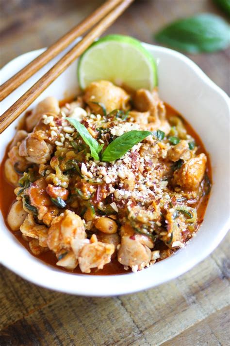 Now, we prefer a cast iron skillet for cooking veggie recipes like this, but you can absolutely use any type of skillet or frying pan that you would like. Creamy Peanut Chicken Zucchini Pasta - Spice the Plate