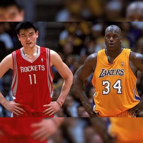 7 Foot 1 Shaquille O Neal Is Reunited With 7 Foot 6 Yao Ming Who Makes Him Less Of A Giant