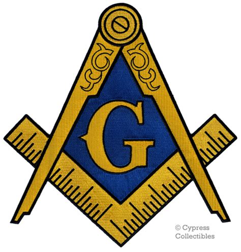 Large Masonic Logo Embroidered Patch Iron On Freemason Square Compass
