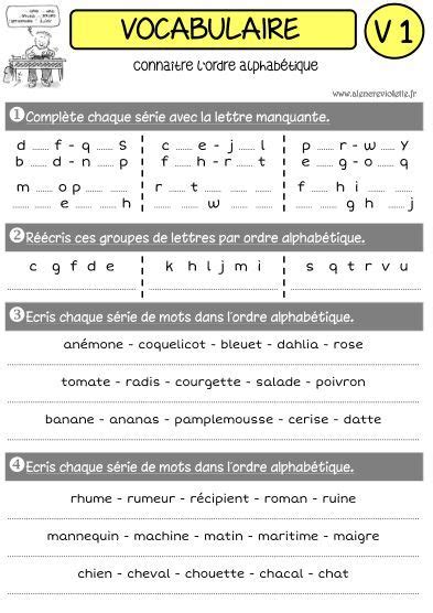 Une Annee De Vocabulaire Exercices De Vocabulaire Vocabulaire