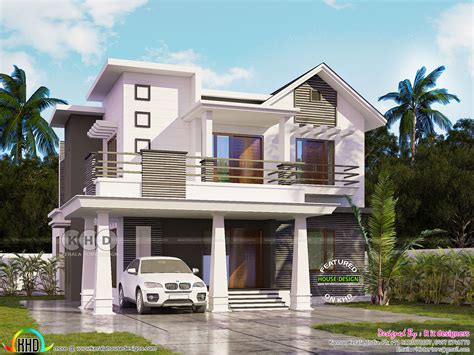 240 Sq M 4 Bhk Mixed Roof Modern Home Kerala House Design Modern