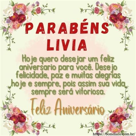 Parabens Livia E Feliz Aniversario Bom Dia 10