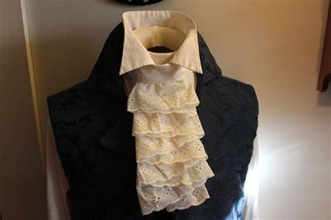Embroidered Cotton Cream Jabot Lace Ascot Cravat Necktie Tie Alice In