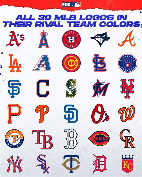 #1 source for official team gear. All 30 MLB logos in their rival team colors. : baseball