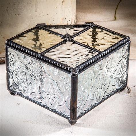 Trinket Box Vintage Glass Box Antique Decorative Keepsake Box Etsy