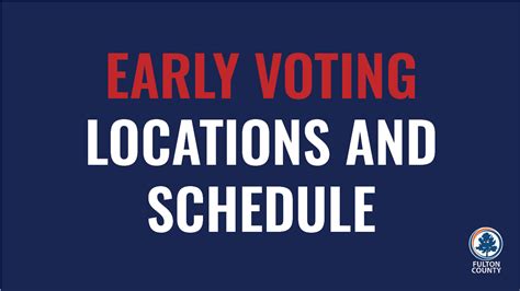Early Voting Locations For The Upcoming General Election