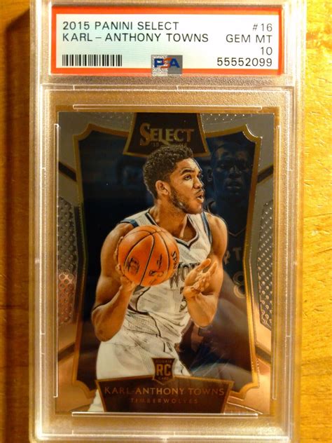 Karl Anthony Towns Panini Select Rookie Rc Psa Gem Mint T