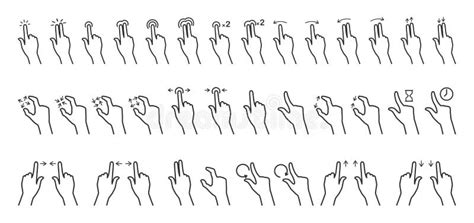 User Interface Hand Pointer Icon Gesture Icons For Touch Devices