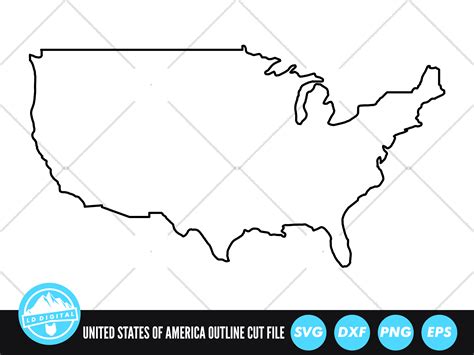 Us Map Outline Svg Usa Silhouette Outline United States Of America