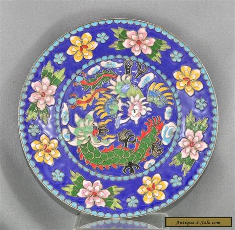 Most Exquisite Antique Chinese Hand Painted Cloisonne Dragon And Phoenix