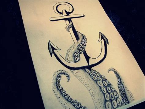 Nautical Octopus Octopus Anchor Tattoos Tribal Tattoos Nautical