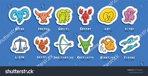 Set Astrological Zodiac Symbols Horoscope Zodiac Stock Vector Royalty