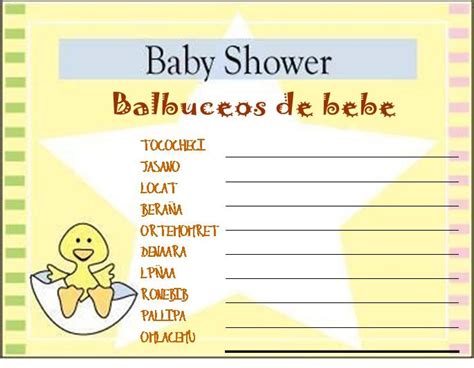 Juegos Para Baby Shower Balbuceo Imagui